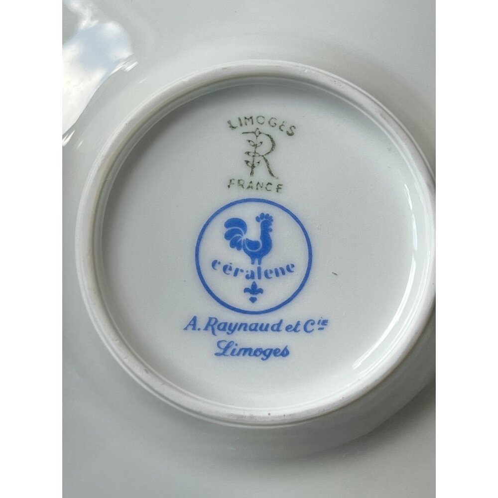 A. Raynaud Et Cie Limoges France Porcelain Cup & Saucer Set With Floral Motif Go - Picture 6 of 11
